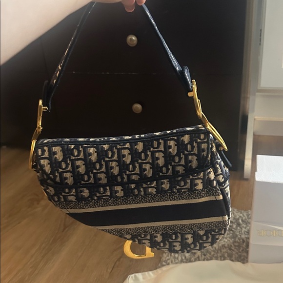 AUTHENTIC Christian Dior Oblique Saddle Bag – Blue Jacquard - Picture 15 of 16